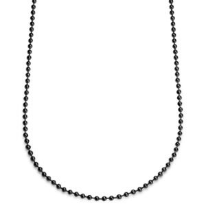 Chaîne à boules noire en acier, 46 cm